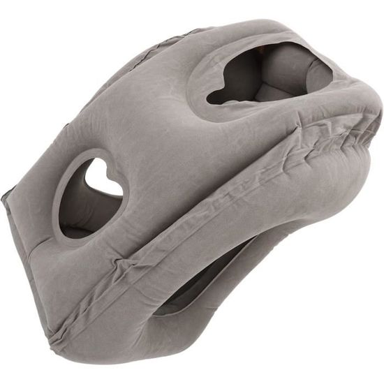 Camping Accessoires Coussin De Voyage Gonflable AiQInu - Avec Masque Et Bouchons - Compact Et Lavable Coussin Ergonomique Portable