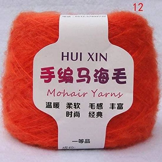 Lot De 24 Pelotes De Laine Mohair Et Cachemire - 25g Par Pelote, Doux, Idéal Pour Tricot écharpe, Pull, Chapeau