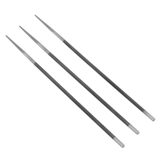 Kit De 3 Limes Rondes Pour Affûter Chaîne De Tronçonneuse - 4mm, 4.8mm, 5.5mm - Acier De Qualité - Pour Guides Standard