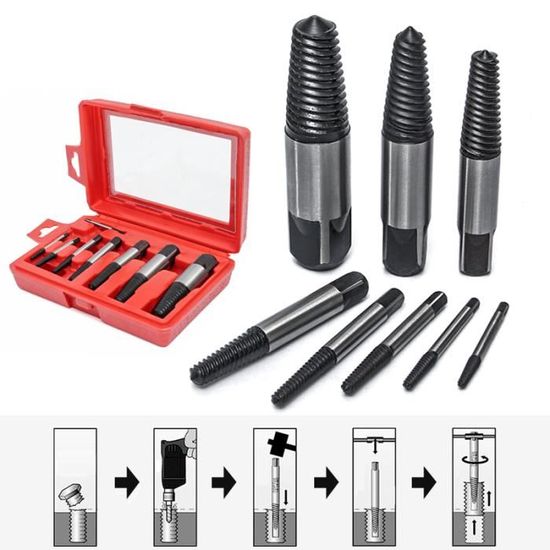 8Pcs Extracteurs à vis Écrou Boulon Boulon Cassé Stud Remover Facile Hors OUTIL Cdiscount