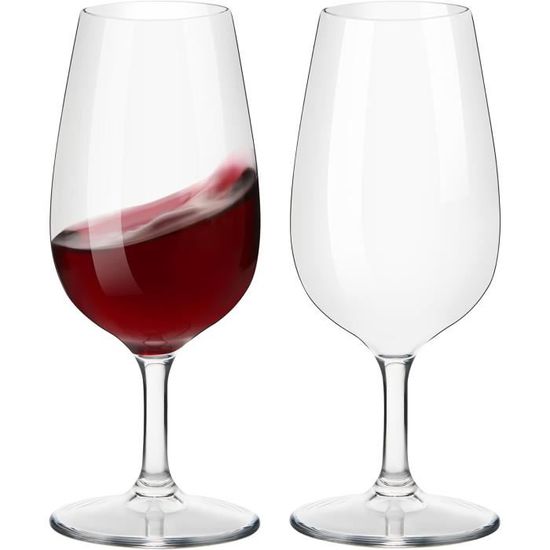 Verres à Vin Incassables En Plastique Tritan MICHLEY – Lot De 6, 500 Ml, Transparents, Sans BPA
