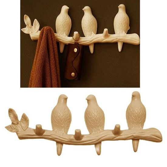 Bird Oiseaux Manteau Crochets à Fixation Murale Patère Decoration