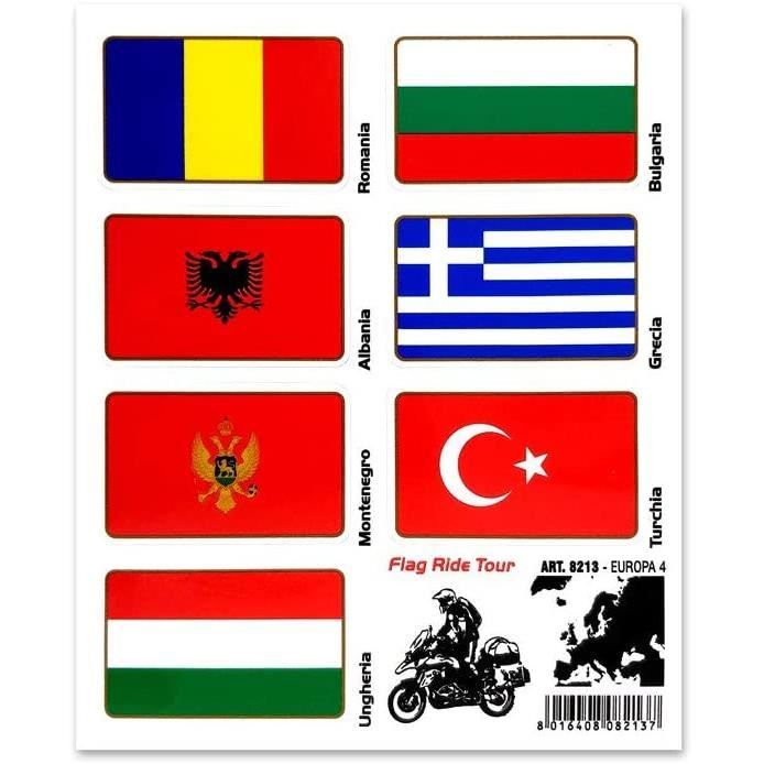 4 Autocollants Personnalisés Drapeau National Pour Casque Vélo Ou Moto