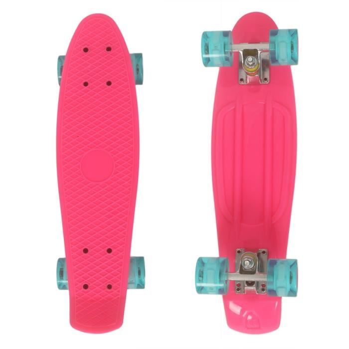 22- Skateboard adulte skate - board complet en plein air avec roue de flash - Rose Bleu