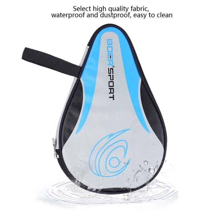 Raquettes de tennis de table Sac de batte Oxford Etui Ping-Pong Etanche à la poussière Protection intégrale Bleu