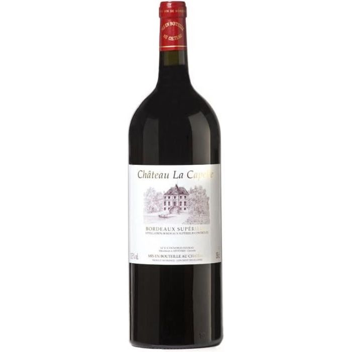 Château La Capelle 2015 - Médailles d’Or et Argent - 3* et Coup de Cœur Guide Hachette - Magnum 1,5L - Vin rouge Bordeaux Supérieur