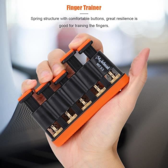 Variateur de tension de la force des doigts de la main Grip Trainer pour guitare piano (Orange)