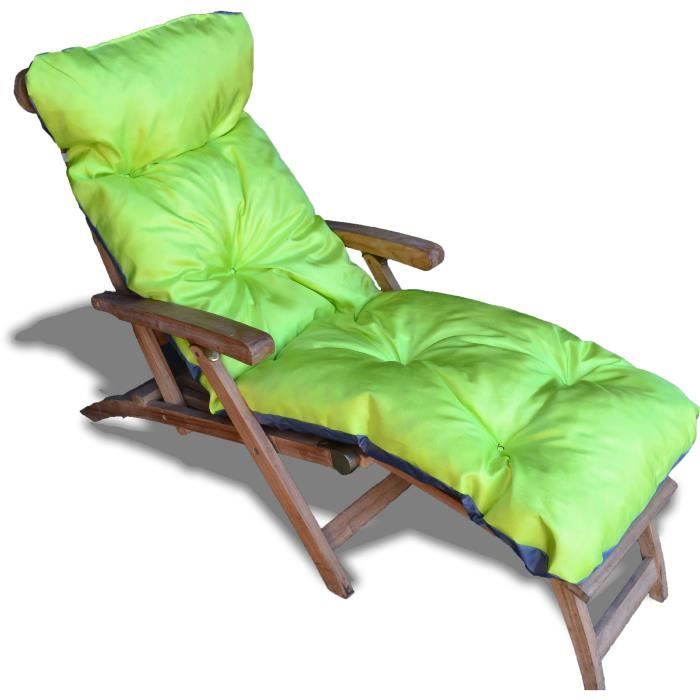 Coussin bain de soleil imperméable et réversible Anis/Gris PES haute qualité