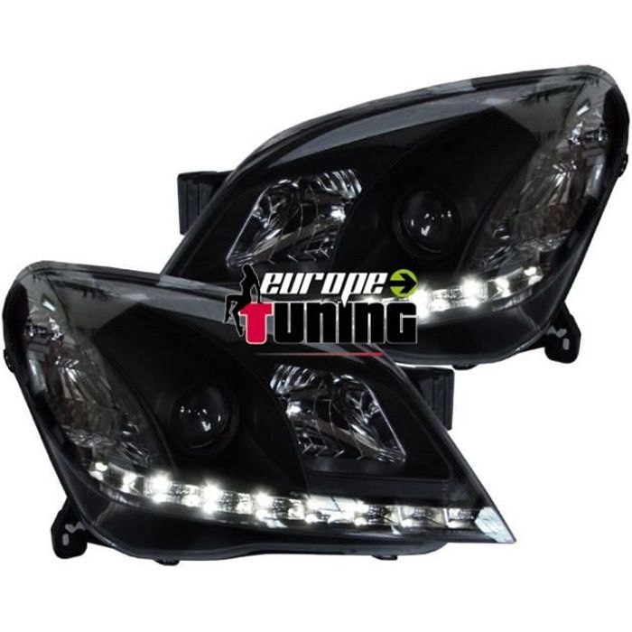 phares à LED, set ASTRA H 04-09 noir, SET COMPLET pour: Opel Astra H 04->>