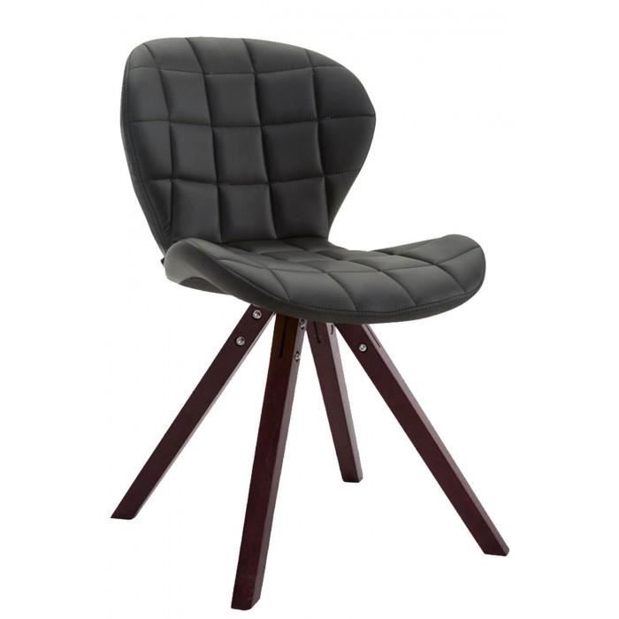 Joli Chaise visiteur edition Saint-Georges cuir synthetique carre cappuccino (chene) couleur noir