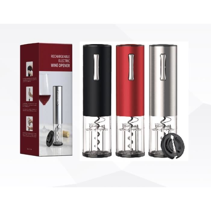 RhoneStar®Tire bouchon électrique sans-fil avec Recharge USB / Décapsuleur Électrique/ Ouvre-bouteille Automatique/ Couleur Argent