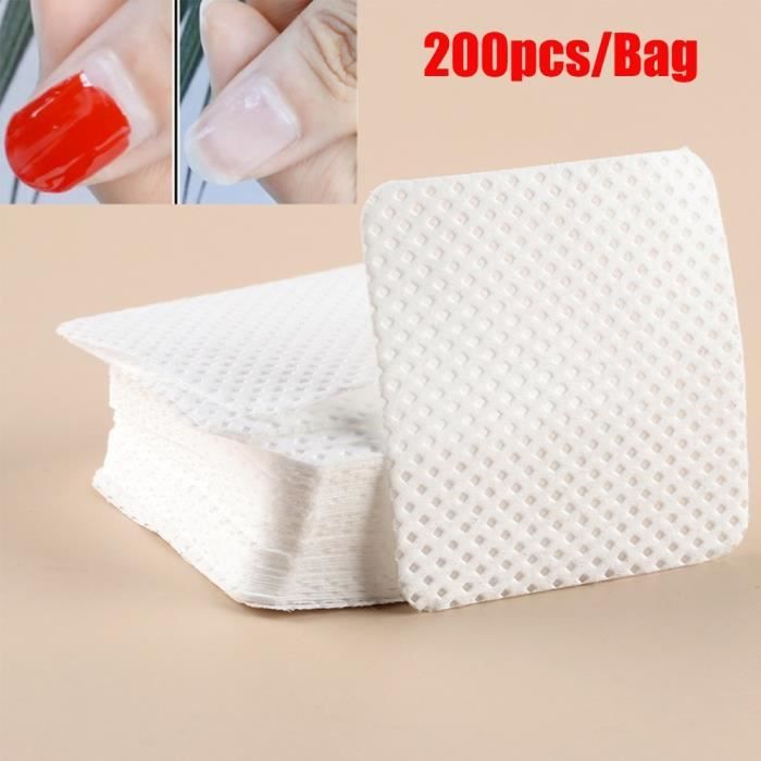 200 pcs Non Pelucheux Meltblown Nail Lingettes Coton Tampons Papier Nail Art Manucure Polonais Remover Propre
