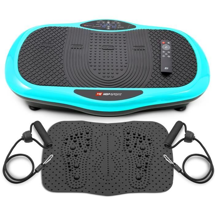 HS HOP-SPORT Plateforme vibrante 3D HS-070 VS Scout Turquoise + Tapis de massage