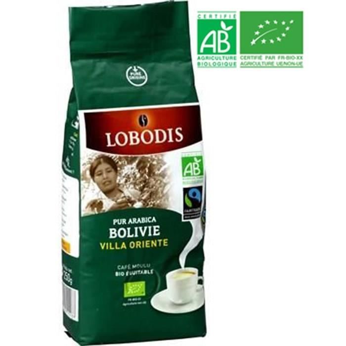 Café moulu Bolivie Bio Equitable LOBODIS 250g