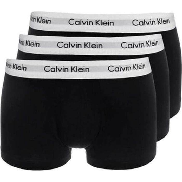 Calvin Klein Pack 3 boxers noir coton stretch 001 (Noir)