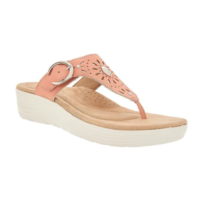 Sandales À Glissière Orthopédiques Extensibles Croiséess De Compensées Plage Tissées Rose