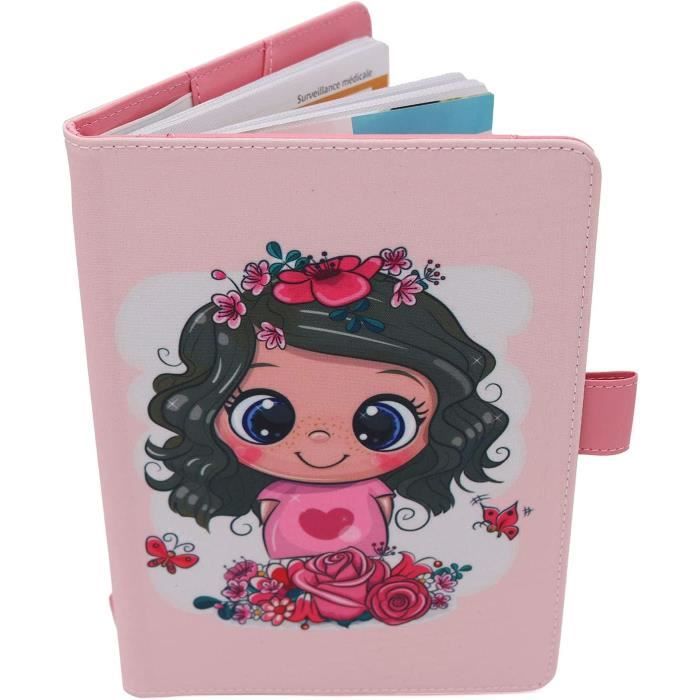 Protège Carnet De Santé Pour Bébé Fille – Princesse – Format A5 15x21 cm – Rabats Pour Ranger Documents