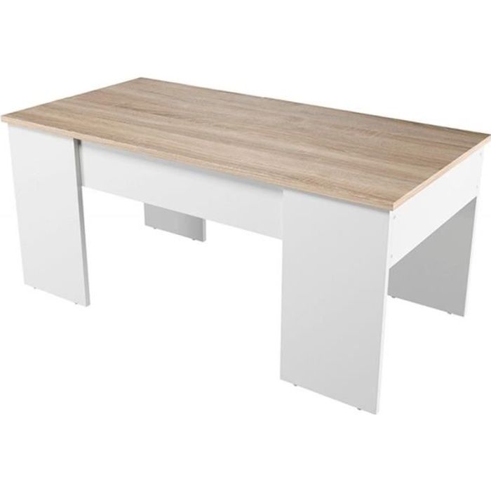 Table Basse Plateau Relevable -arkh- 100cm Naturel - Paris Prix Blanc