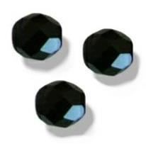 100 Perles Facettes Bohême 4mm JET NOIR