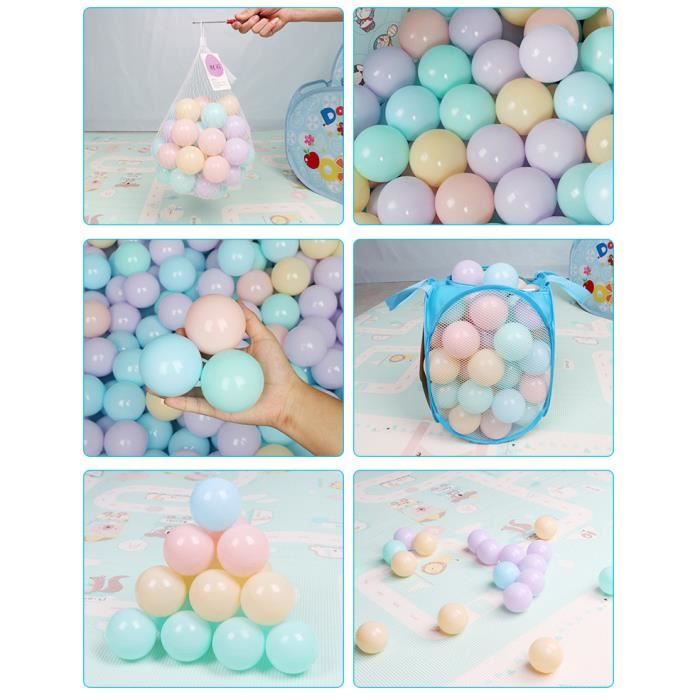 100PCS Aire de jeux pour enfants de l'environnement Macaron Multicolor Ocean Ball piscine jouets