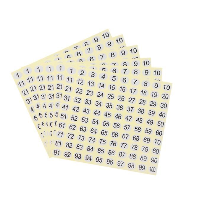 20 feuilles numéro autocollant auto-adhésif 1-100 bricolage étiquette papier VEHICULE A CONSTRUIRE - ENGIN TERRESTRE A CONSTRUIRE