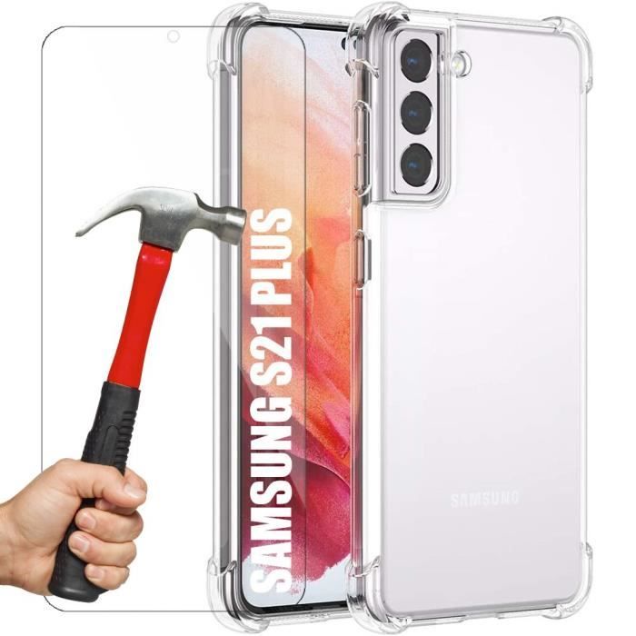 Pack 2 Verres Trempés et Coque Pour Samsung S21 Plus (6.7\