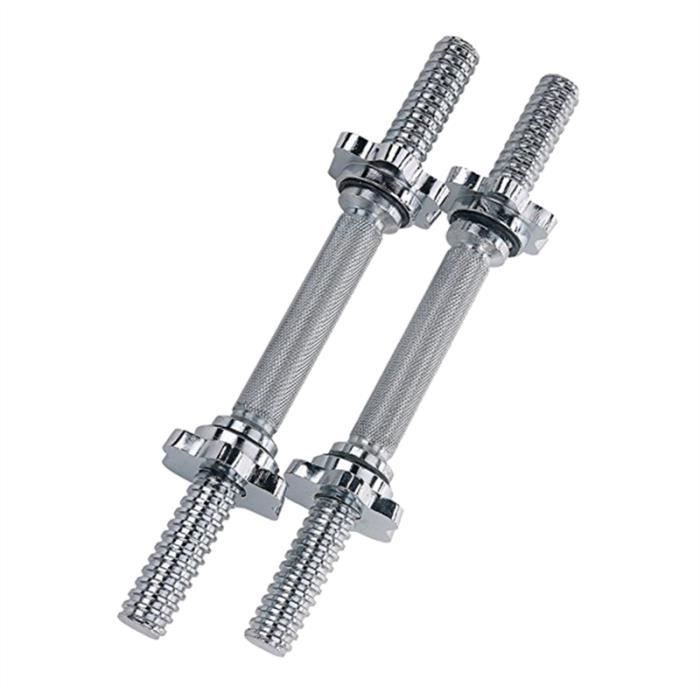 Paire de 1 po Chrome en acier inoxydable haltère Barres d'haltères Poignées Haltérophilie Spinlock Set Collier Gym Haltères