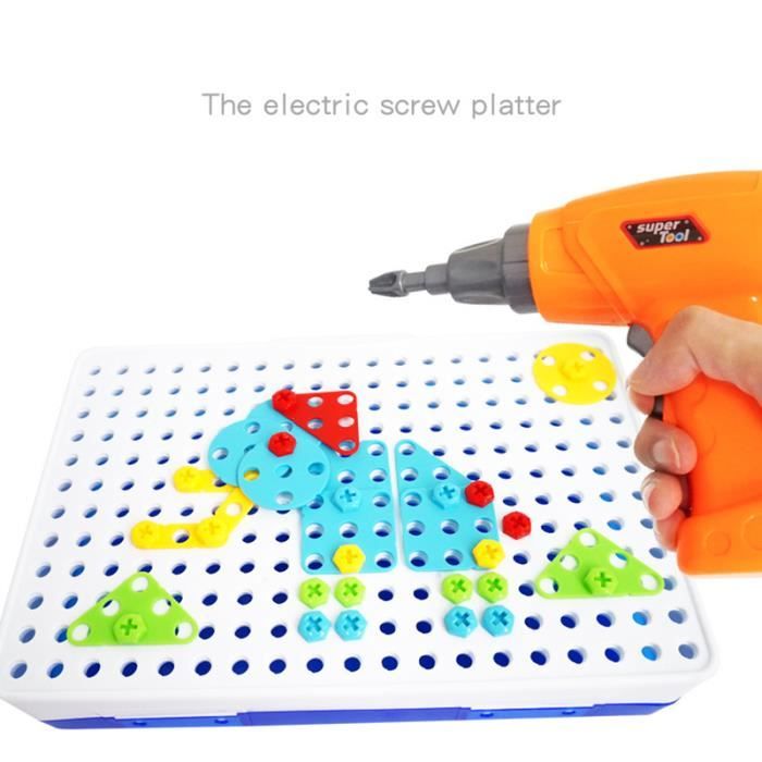 Ensembles de Perceuse électrique, Assemblage de Puzzles Créatifs 3D Jouet de blocs Bricolage de construction Cadeau pour enfants - B