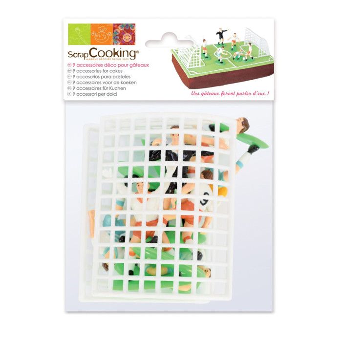 Décoration pour gâteau - Football - 9 pièces - Scrapcooking