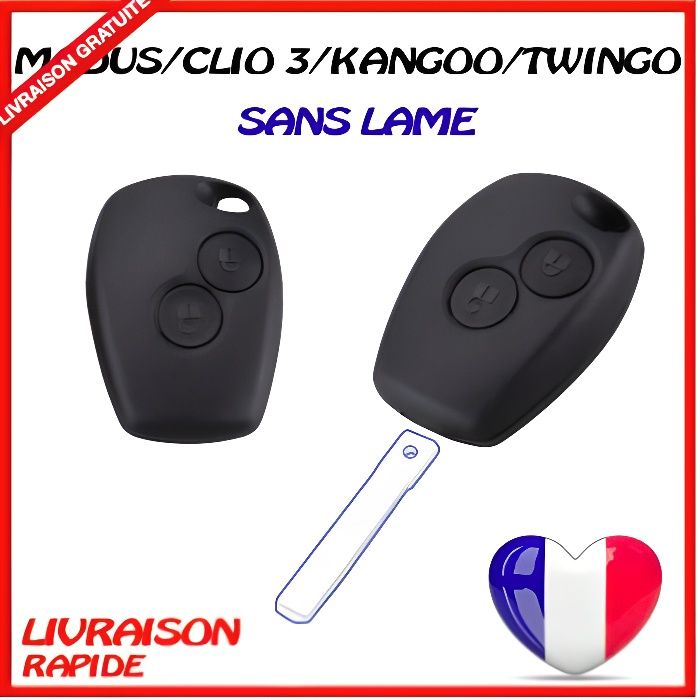 COQUE CLE TÉLÉCOMMANDE BOÎTIER COMPATIBLE RENAULT CLIO 3 MODUS TWINGO 2 MASTER KANGOO