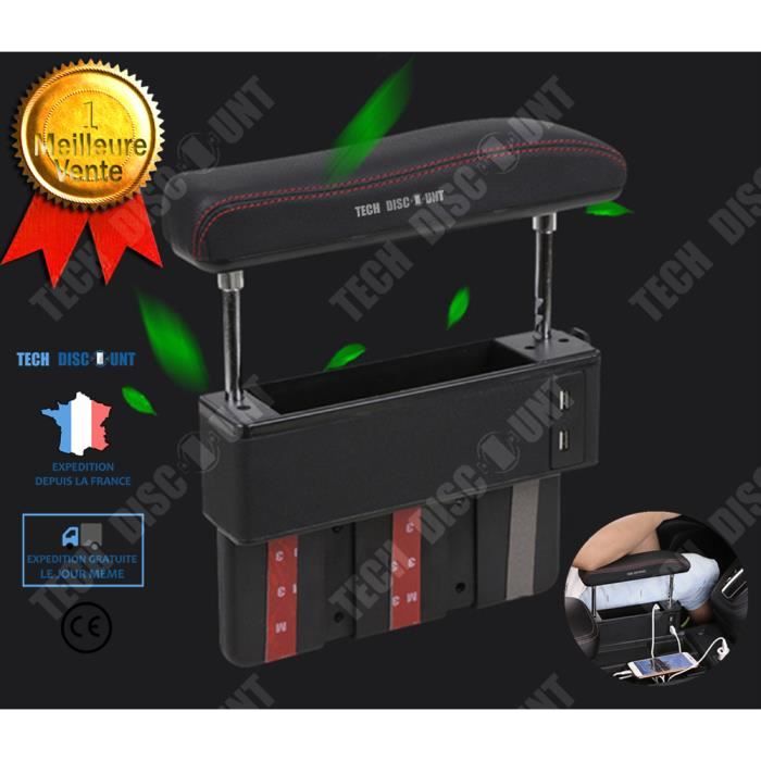 TD® Boîte de rangement accoudoir de voiture universel auto central protection support de coude appui-bras compartiment ajustable