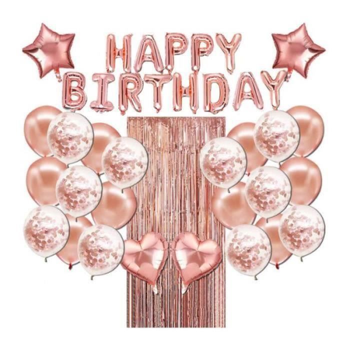 QQ24414-1 set joyeux anniversaire ballons belle décoration d'anniversaire ornement de mariage ballon en or rose CAKE DECORATION