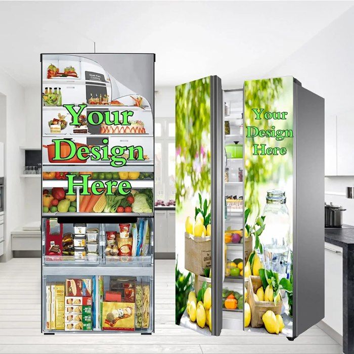 2 Autocollants Pivoines Roses Pour Frigo - Vinyle Amovible, 41.5x200 Cm - Déco Cuisine Et Bar