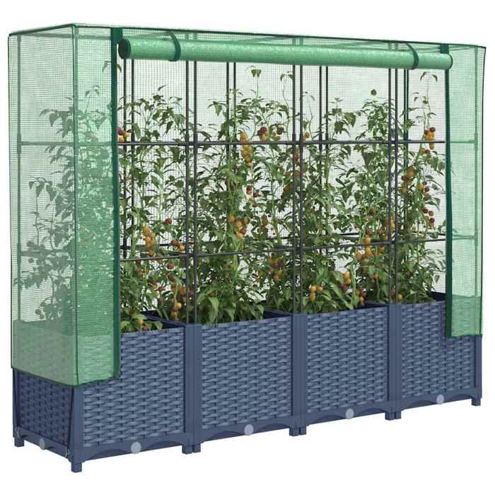 vidaXL Jardinière surélevée Rotin 160 cm - vue 4