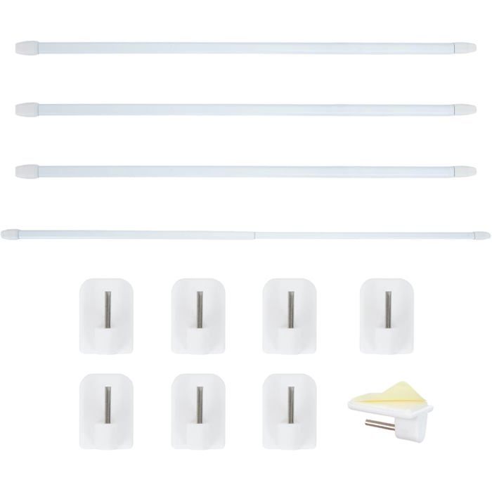 Support Tringle Rideaux Sans Percage, 4 Pièces Support Ri Rideaux Sans Percage 4 Pieces Support Ri Deau Sans Percage Tringle Rideau Dressing Accroche Rideau Sans Percage 99267115