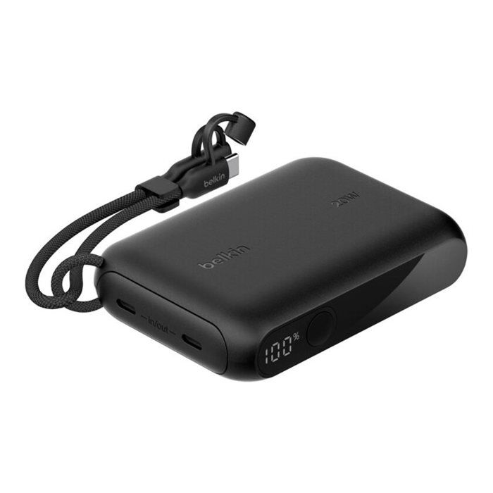 Powerbank - BELKIN - 10 000 mAh - PD 20W - Couleur: Noir - Écran intégré