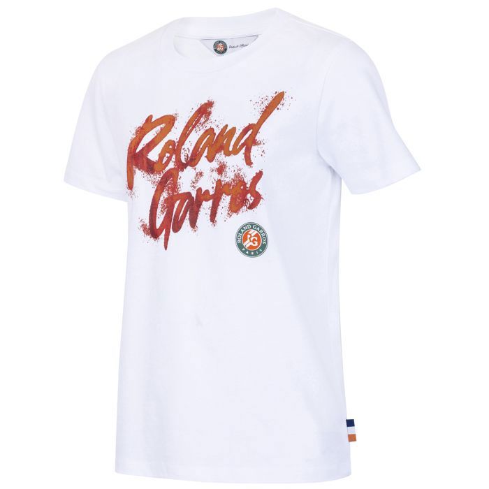 T-shirt enfant - ROLAND GARROS - Collection officielle - Coton - Manches courtes - Blanc T-shirt enfant - ROLAND GARROS - Collection officielle - Coton - Manches courtes - Blanc
