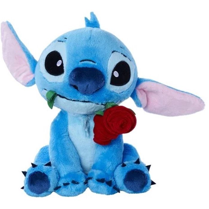 Peluche - SIMBA - Stitch - 25 cm - Bleu/Turquoise - Avec Rose