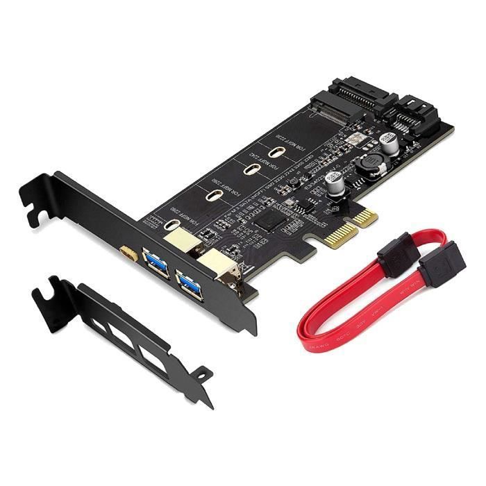 Carte Contrôleur SATA PCIe 8 ports - Carte Extension SATA PCI Express 6Gbps avec 4 Contrôleurs Hôte