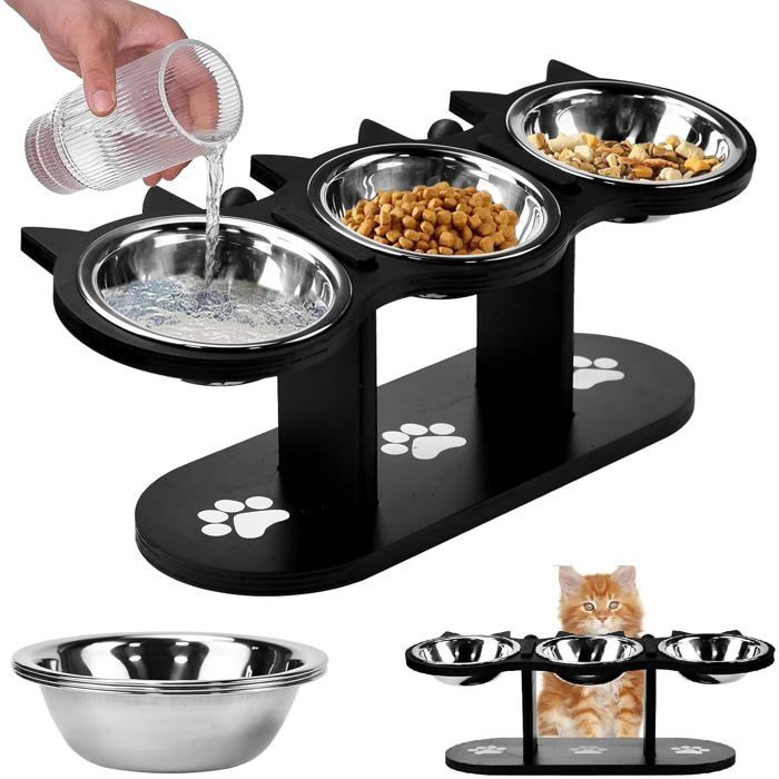 Gamelles pour chat - Gamelles pour chat - Gamelle pour chat - Gamelles pour eau et nourriture pour chat - Gamelle surélevée pour ...