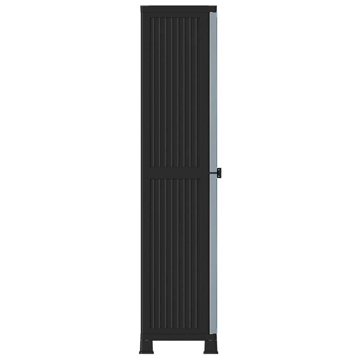 Armoire en plastique - MEUBLECHIC - 68x39x1715 cm - Gris - 4 étagères réglables - 2 portes - Capacité 20 kg par étagère