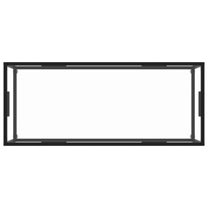 Table basse en verre trempé - MEUBLECHIC - 120x60x35 cm - Noir et transparent - Verre trempé 5 mm