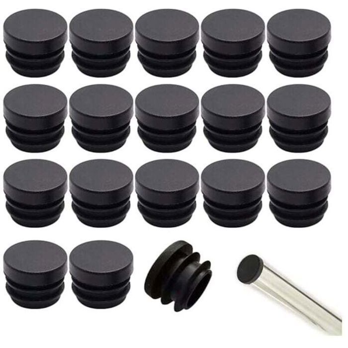 Capuchons de chaise en plastique - PZCC - 16 mm - 32 pièces - Noir