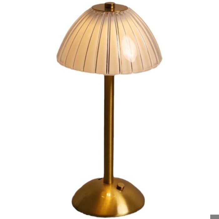 Lampe de Table Sans Fil Rechargeable Moderne Lampe de Chevet LED Tactile Dimmable Lampe à Poser Doré Portable pour Intérieur y