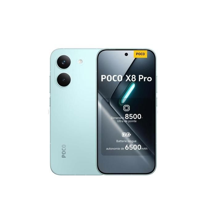 POCO X8 Pro Smartphone de 8+256G Vert - Version européenne - Non Chargeur - Neuf