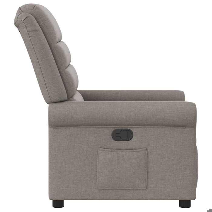 Confortable Fauteuil inclinable Chaise-sofa pour relax Taupe Tissu__27488
