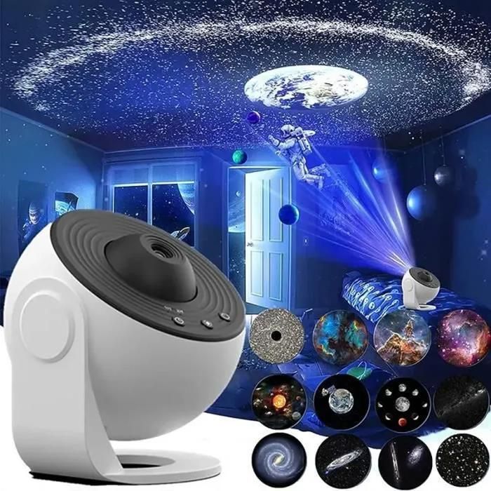 Projecteur De Ciel Étoilé Pour enfants détoiles galaxie Veilleuse Avec 12 Planètes disques Lampe Chambre denfant Fête