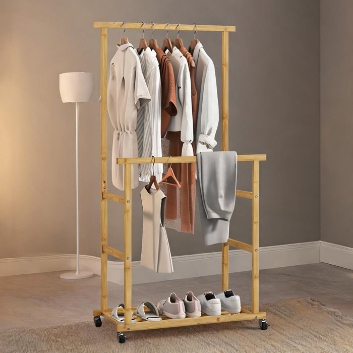 31.5 x 15.8 x 63 in and 80x40x160 cm Coat Racks and Stands with double tringle et étagère