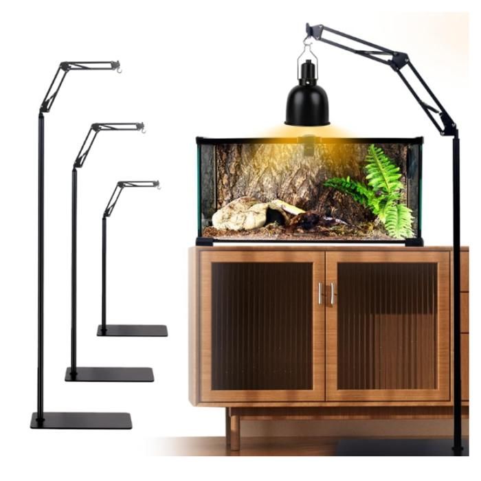 Support de lampe pour reptiles - Réglable - Rotation à 360 ° - Avec socle -Support de lampe pour terrarium tortue table 1 crochet