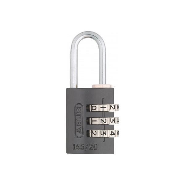 Cadenas à code - ABUS - 145/20 - Aluminium anodisé - Code 3 chiffres ...